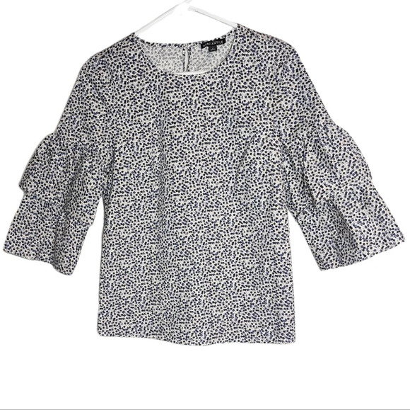 J. CREW Printed tiered bell-sleeve top - Picture 6 of 16